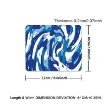 Blue Fluid Pattern Gaming Mouse Pad Extra Large Computer Keyboard Mouse Mat Desk Pad Soft Smooth Surface And Anti-Slip Rubber Base Soft Cloth XXL MousePad