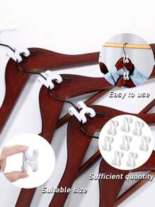 20 Móc treo quần áo hình chữ S màu trắng chịu lực cao có móc nối, tiết kiệm không gian cho tủ quần áo, móc treo quần áo có thể xếp chồng lên nhau, quần âu, giày dép, quần jean, bốt, váy - Móc hình chữ S màu trắng - Xem 2