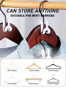 20 Móc treo quần áo hình chữ S màu trắng chịu lực cao có móc nối, tiết kiệm không gian cho tủ quần áo, móc treo quần áo có thể xếp chồng lên nhau, quần âu, giày dép, quần jean, bốt, váy - Móc hình chữ S màu trắng - Xem 7