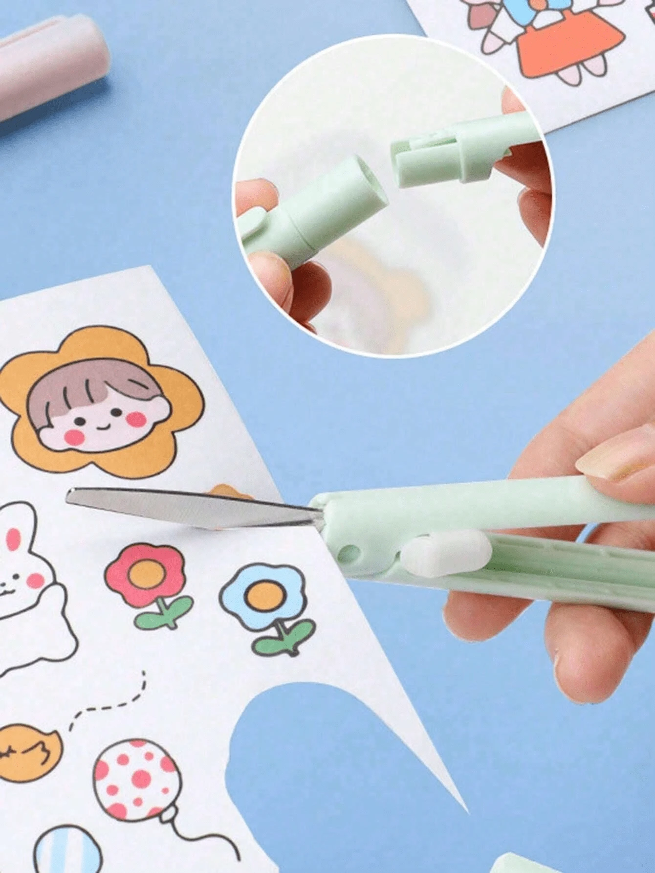 1pc 2In1 Ceramic Craft Knife & Scissors, Student Utility Knife Small