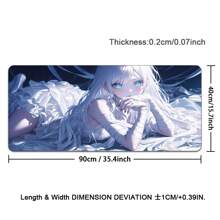 1 Tấm lót chuột chơi game dành cho cô gái tóc trắng Bàn di chuột Anime mở rộng, Tấm lót bàn lớn có đế chống trượt, Thảm bàn phím đầy đủ với các cạnh được khâu để chơi game và văn phòng - màu sắc - Xem 9