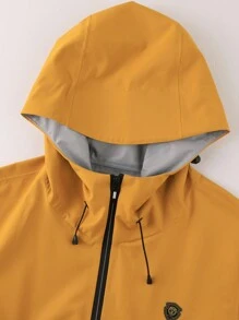LEDUNTINO [Spring/Summer] Men's Fashion Zip-Up Casual Outdoor Jacket, Sports, Solid, Cold Protection, Boyfriend Gift, Men's Spring Autumn Thin Windproof Windbreaker Jacket With Hood, Waterproof, Breathable, Suitable For Hiking, Climbing, Camping Jacket Winter Fall Coat - Yellow - View 6