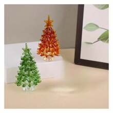 1pc Christmas Glass Tree Ornament - Suitable For Home, Office Or Desk Decor - No Electricity Required - Suitable For 14 Years Old And Above Best Gifts - Multicolor - View 1