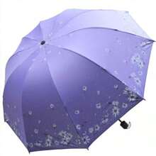 1 Stück zufälliges Blumenmuster Oversized 10-Bügel Regenschirm zum Falten, Damen Doppelzweck Sonnen- und Regenschirm, UV-Schutz sturmfest und regenfest, Sommer Abkühlung, Strand, Reise