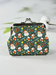 雪人小钱包帆布钱包零钱生日圣诞节女士钱包迷你钱包钱夹零钱包 - 彩色 - 查看 3