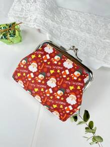 雪人小钱包帆布钱包零钱生日圣诞节女士钱包迷你钱包钱夹零钱包 - 彩色 - 查看 7