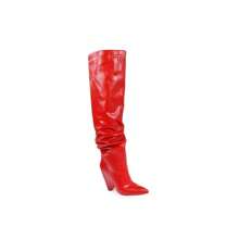 Metallic Pointed Toe Thigh High Boots Nano-2 Liliana - Silver - View 4
