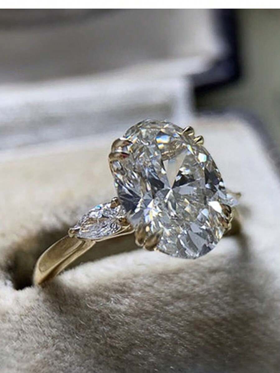 1 Chiếc nhẫn Cubic Zirconia tuyệt đẹp dành cho phụ nữ làm quà tặng ngày lễ tình nhân, trang sức tiệc kỷ niệm ngày cưới - 1 # - Xem 1