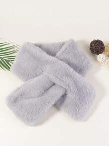 1pc Children Warm Plush Scarf, Thick & Cozy Fur Neck Warmer, For Daily Use