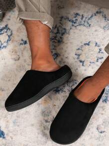 记忆泡沫拖鞋，男女款拼色大码拖鞋 - 黑色 - 查看 4