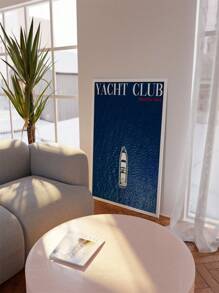 1 张无框游艇俱乐部海报、70 年代印刷品、时尚墙壁艺术、杂志海报、避暑别墅海报、艺术、复古印刷品、艺术、学院风印刷品