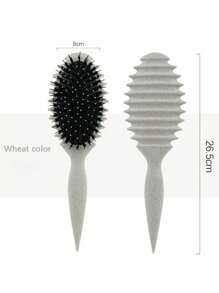 1 pieza Cepillo de peinar con punta curvada, el cepillo rizado definitivo para el cabello rizado de hombres y mujeres, reduce el tirón y la separación del rizo, perfecto para estudiantes universitarios, regalos para la escuela secundaria, para cualquier tipo de cabello, peinado. - Multicolor - Ver 9