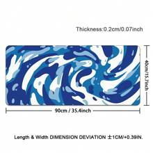 Blue Fluid Pattern Gaming Mouse Pad Extra Large Computer Keyboard Mouse Mat Desk Pad Soft Smooth Surface And Anti-Slip Rubber Base Soft Cloth XXL MousePad