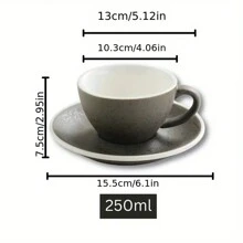 1 Set Vintage Style Ceramic Coffee Cup & Saucer Set, 10.14 Oz - Perfect For Espresso, Cappuccino And Latte Art, Dishwasher Friendly, Back To School - Multicolor - View 7