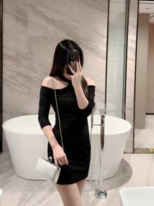 1 件时尚简约盒形晚装手拿包，奢华皮革派对手提包，欧美女士高端礼服包，水钻装饰派对包，浪漫婚礼新娘钱包，链条单肩斜挎包 - 銀色 - 查看 10