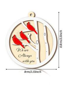 1Pc Quà tặng tưởng niệm 3D Mặt dây chuyền bằng gỗ hình chim hồng y đỏ Đồ trang trí Giáng sinh Đồ trang trí Giáng sinh thiên đường Đồ trang trí cây thông Giáng sinh tưởng niệm - Nhiều màu - Xem 8