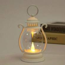 Lámpara de vela retro, luz de ambiente LED sin llama colgante para Halloween, decoración de fiesta de Navidad, cumpleaños, decoración de Ramadán, lámpara de aceite de vela, regalo decorativo atmosférico
