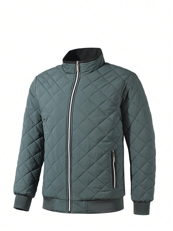 Men's Winter Casual Solid Color Padded Thick Padded Coat