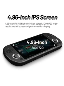 1280*720 High-Resolution Smart Pro Handheld Game 5+Hours 5000 MAh ConsoleHD 4.96 Inch, 64G 12000+ Retro Handheld Video Games Consoles Built-In Rechargeable Battery Portable Style Hand Held Game Consoles System Black - Multicolor - View 5