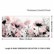 1pc Pink Floral Teal Mouse Pad Washable Boho Flowers Gaming Mousepad Non-Slip Rubber Base Mouse Pads For Office Laptop