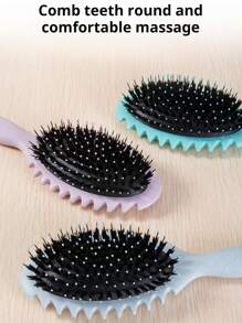 1 pieza Cepillo de peinar con punta curvada, el cepillo rizado definitivo para el cabello rizado de hombres y mujeres, reduce el tirón y la separación del rizo, perfecto para estudiantes universitarios, regalos para la escuela secundaria, para cualquier tipo de cabello, peinado. - Multicolor - Ver 3