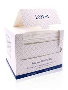 100% 生物基皮肤科医生认可面巾，温和去角质，一次性洗脸巾，卸妆干湿巾，50 片 - 有花紋 - 查看 2