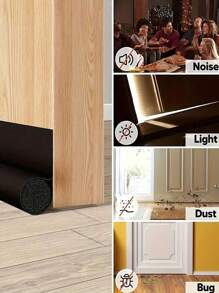 37.8in/96cm Energy-Saving Leather Door Seal - Windproof, Sound-Insulating Weatherstrip, Waterproof & Insect-Proof, Self-Adhesive Draft Stopper