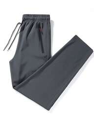 Men's Ice Cool Zip Pocket Drawstring Waist Long Pants, Fall