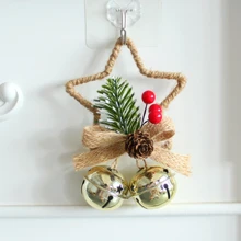 1 mặt dây chuyền trang trí hình ngôi sao Giáng sinh, đồ trang trí treo cây thông Noel tự làm, đạo cụ trưng bày cửa sổ hình nơ và chuông - Nhiều màu - Xem 10