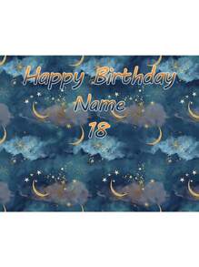 Phông nền chụp ảnh vũ trụ ngoài trời lấp lánh đầy sao và tên tuổi tùy chỉnh, phù hợp cho đạo cụ chụp ảnh tiệc sinh nhật, Ramadan, trang trí Ramadan, Eid Mubarak - Nhiều màu - Xem 24