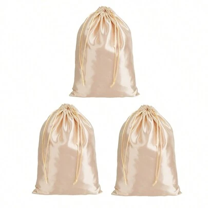 3/6/10 Pcs Satin Wig Bags Wig Carrying Bags Hair Drawstring Bags Packaging Storage Bags Soft Wig Pouches For Wigs Bundles Hair Extension Supplies Home And Salon Use