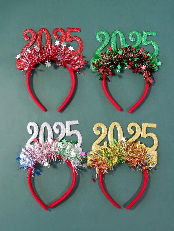1 Stück Kinder Weihnachten Zahlen Dekorative Pailletten Haarband, Feiertags Haaraccessoire