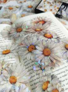 60pcs/Box Fresh Daisy Crystal Flower Aesthetic Collage PET Stickers DIY Diary Junk Journal Decoration Card Making Sticker Album Scrapbooking - HT191 Daisy Whisper - View 8
