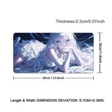 1 Tấm lót chuột chơi game dành cho cô gái tóc trắng Bàn di chuột Anime mở rộng, Tấm lót bàn lớn có đế chống trượt, Thảm bàn phím đầy đủ với các cạnh được khâu để chơi game và văn phòng - màu sắc - Xem 11