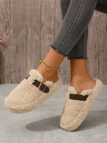 2025 Herbst Schlüpfschuhe mit rundem Zehenbereich, Schnallen-Dekor, Damen Loafers, modisch vielseitig