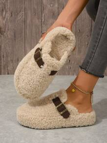 2025 Herbst Schlüpfschuhe mit rundem Zehenbereich, Schnallen-Dekor, Damen Loafers, modisch vielseitig