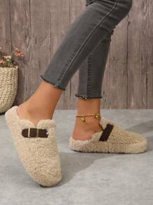 2025 Herbst Schlüpfschuhe mit rundem Zehenbereich, Schnallen-Dekor, Damen Loafers, modisch vielseitig