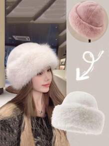 1 件冬季保暖头饰带耳套时尚外出装穿上温暖的衣服，让这个冬天远离寒冷 - 粉色 - 查看 1
