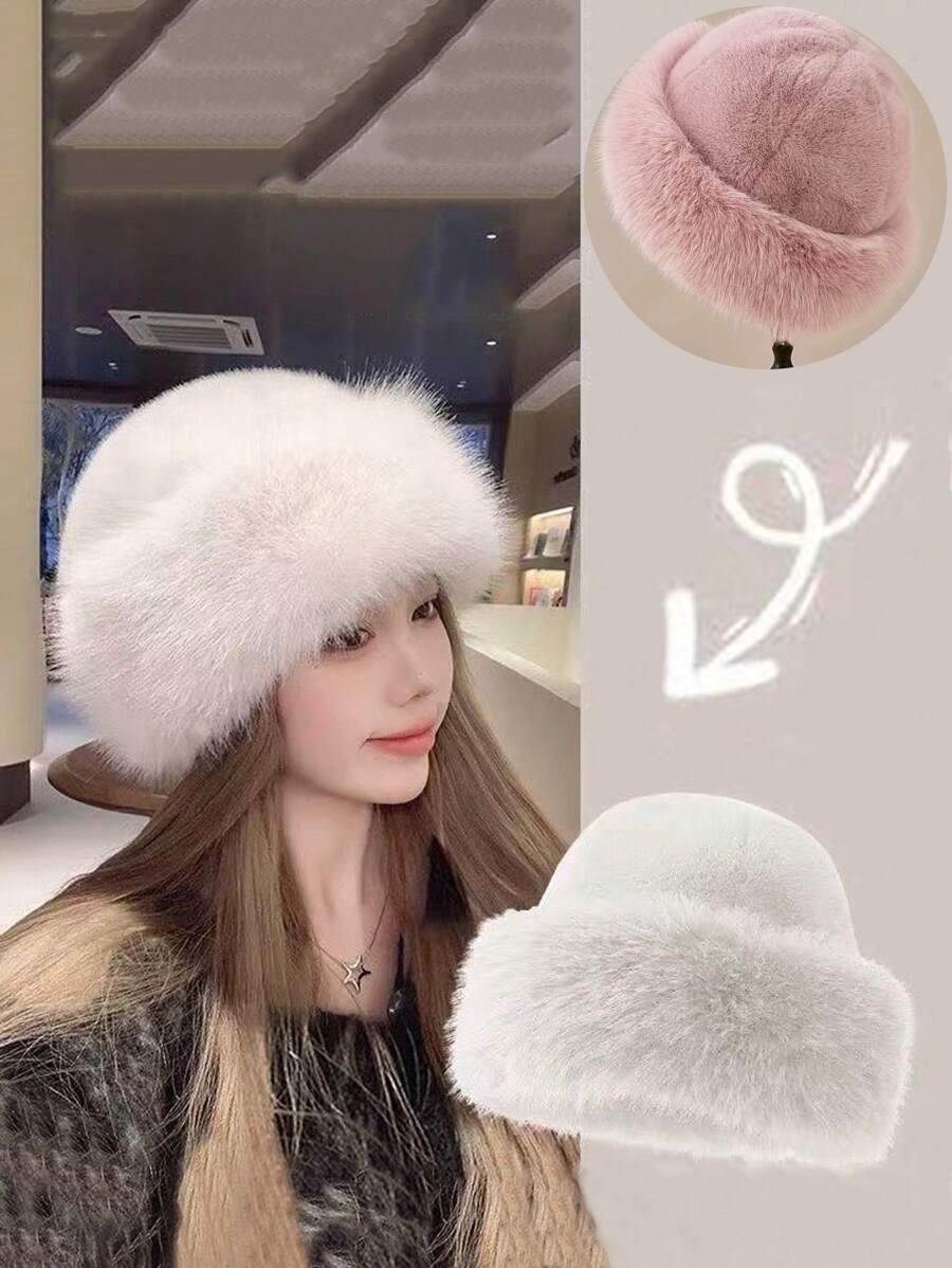 1 件冬季保暖头饰带耳套时尚外出装穿上温暖的衣服，让这个冬天远离寒冷 - 粉色 - 查看 1