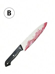 1 pieza Cuchillo de utilería con efecto de sangre, adecuado para juegos de roles, disfraz de enfermera de terror, fiestas de Halloween y actuaciones en el escenario, también para uso diario