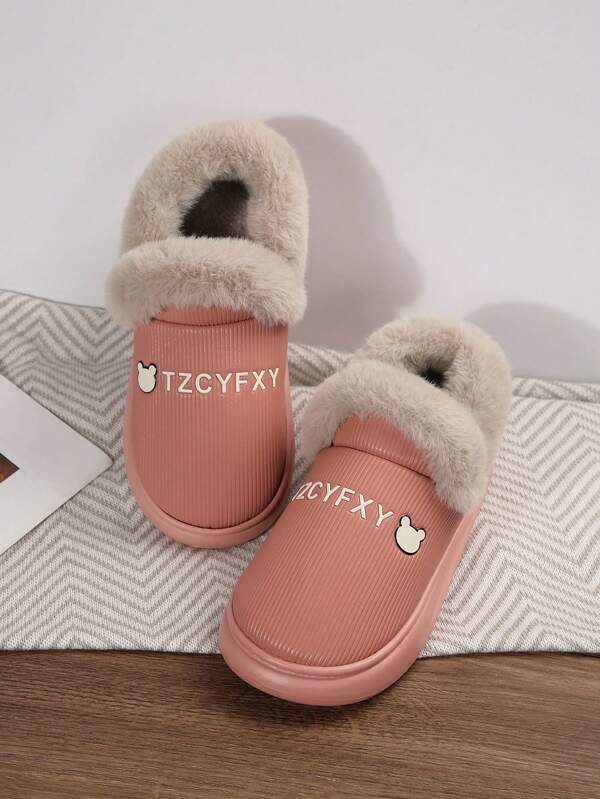 Botas de neve de inverno para meninas, novas botas de pelúcia quentes e antiderrapantes para casais, à prova d'água, para áreas externas e internas, elegantes e versáteis