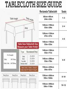 Waterproof Jacquard Rectangle Tablecloth, Thick Fabric With Leaf Pattern For Dining, Party And Holiday Decoration