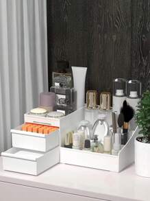 1pc Desktop Cosmetics Storage Box Drawer, Multifunctional Office Desk Storage Box, Keeps The Desktop Clean, Perfect For Storing Jewelry, Skincare Products, Lipstick, And Makeup Brushes