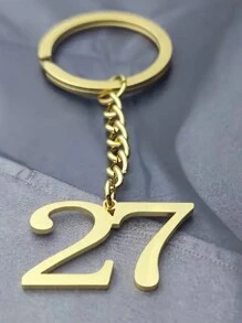 1pc Stainless Steel Lucky Number Personalized Custom Digital Keychain, Suitable For Special Thanksgiving Gifts