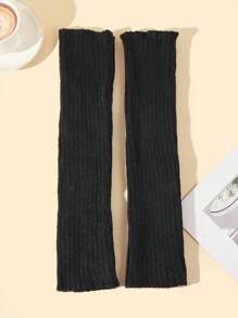 1 双女式可爱日式洛丽塔厚小腿暖腿套，柔软针织暖腿套，适合秋冬季女士配饰 - 常規款 - 查看 3