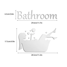 DIY Acrylic Mirror Enjoy Life Pattern And Bathroom Letter Sign - Self-Adhesive Wall Sticker, Suitable For Home And Bathroom Decor, Easy Installation Small Mirror Wall Decor Bath Rug Floor Carpet Fall Decor Bathroom Accessories