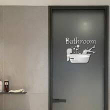 DIY Acrylic Mirror Enjoy Life Pattern And Bathroom Letter Sign - Self-Adhesive Wall Sticker, Suitable For Home And Bathroom Decor, Easy Installation Small Mirror Wall Decor Bath Rug Floor Carpet Fall Decor Bathroom Accessories