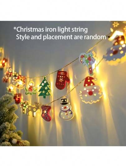 Charming LED Christmas Lights String - Santa Claus, Snowman Etc. - Ideal For Indoor Holiday Decoration, Parties And Bedroom Ambience [Batteries Not Included]