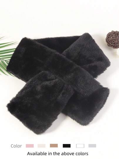 1pc Children Warm Plush Scarf, Thick & Cozy Fur Neck Warmer, For Daily Use