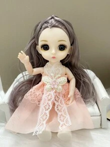 1 件小女孩娃娃娃娃玩具，儿童角色扮演装扮互动关节公主娃娃套装 - 彩色 - 查看 10